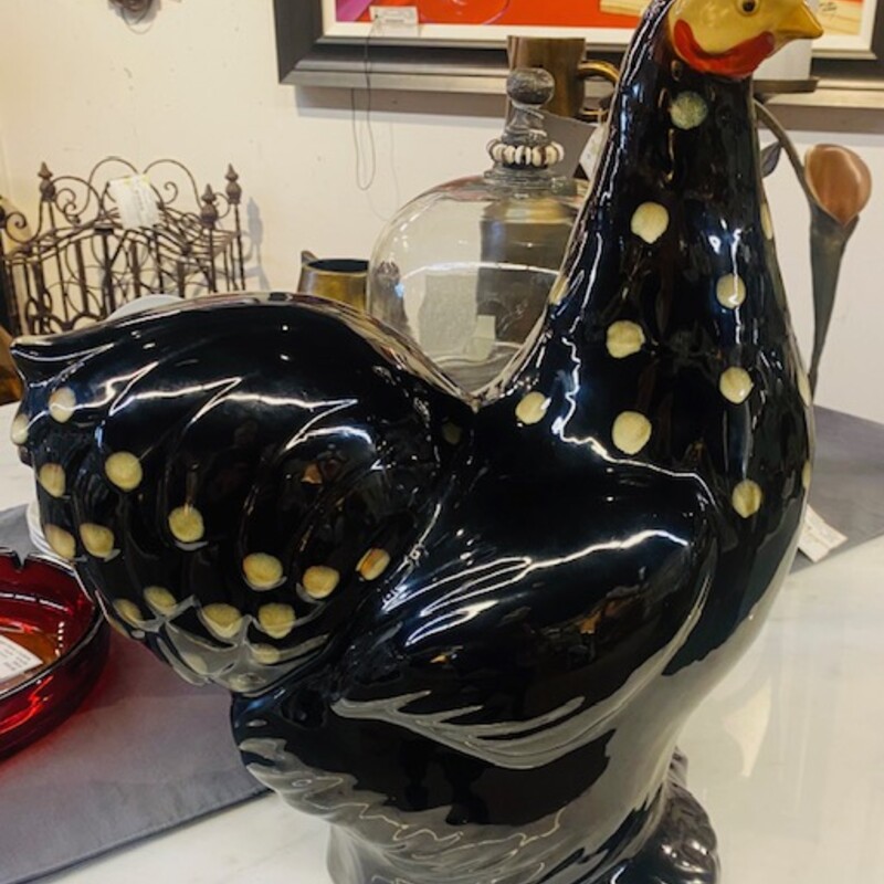 Whismical Ceramic Rooster
Black Tan Red
Size: 15x19H