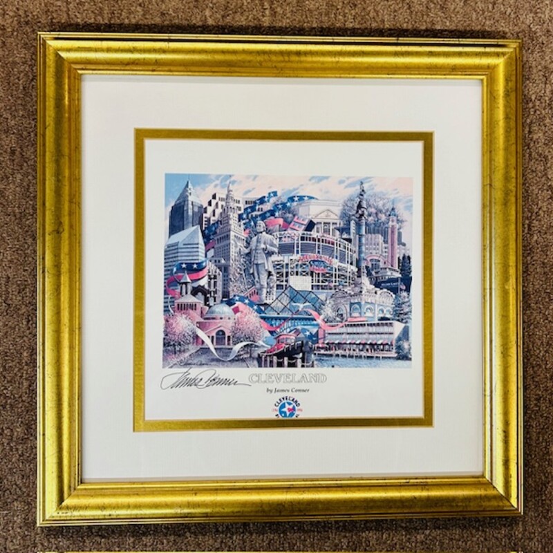 Cleveland By James Conner Artwork
Red Blue White Gold Size: 14 x 14H