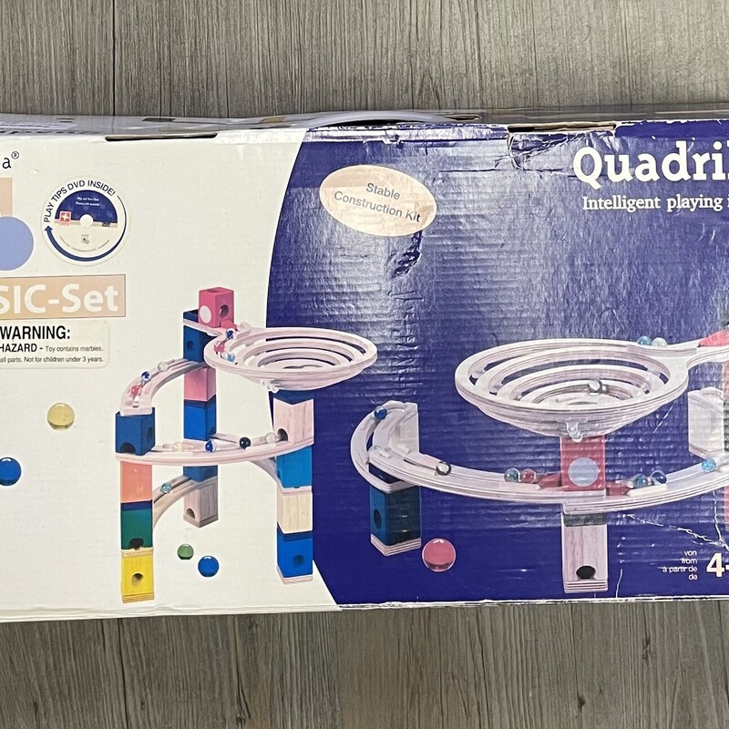 Quadrilla Marble Run Hape  Multi, Size: Pre-owned
Missing Marbles and a few wooden pieces
AS IS