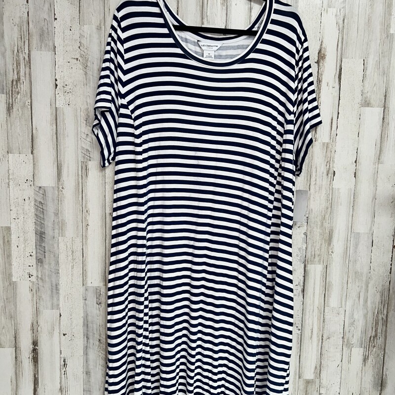 3X Navy Striped Dress, Navy, Size: Ladies 3X