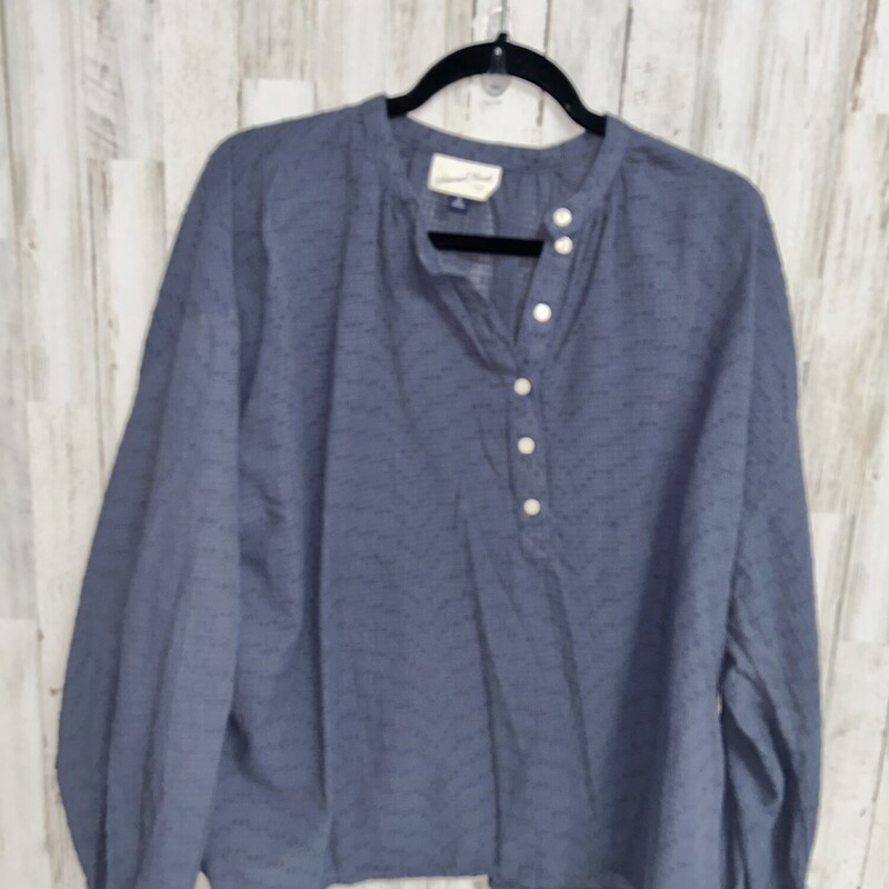 XL Blue Textured Button U, Blue, Size: Ladies XL