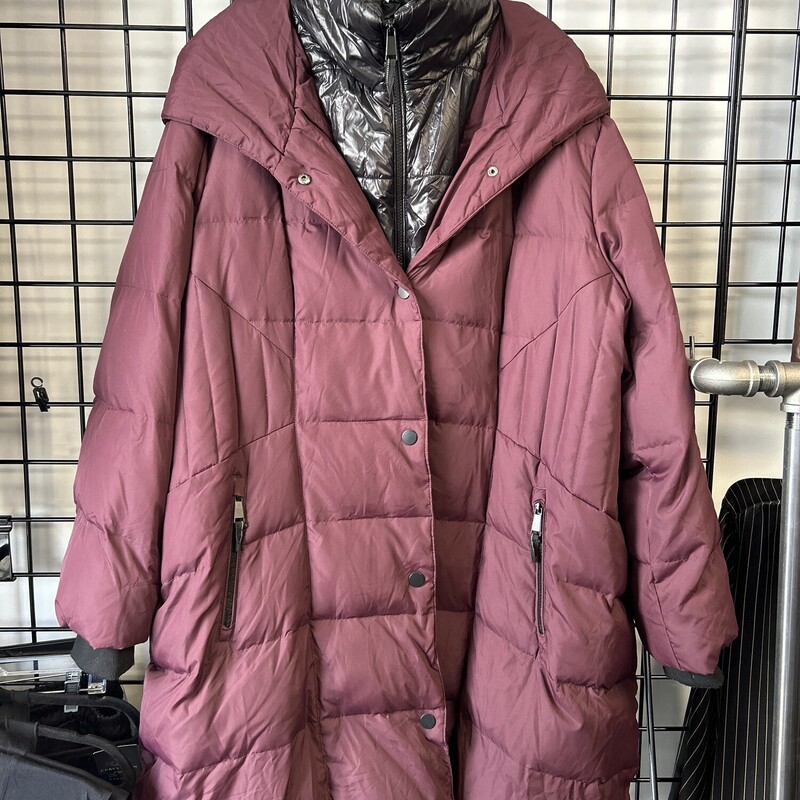 Penningtons Down Parka, Burgundy, Size: 4X