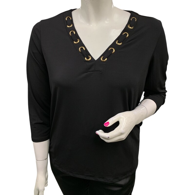 Tahari Top LS NWT, Black, Size: 1X