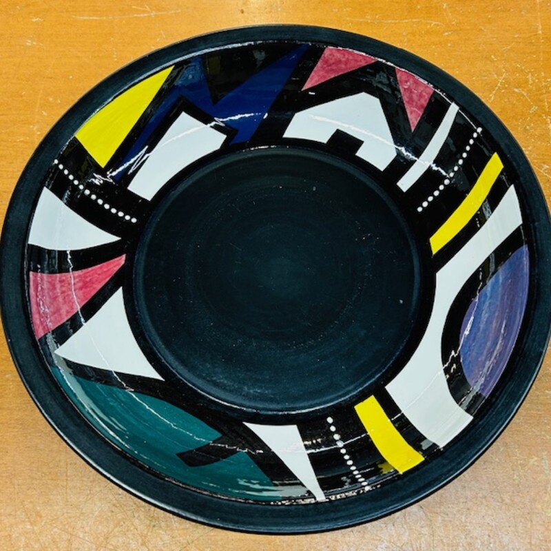 Artisan Modern Pottery Bowl
White, Black, Yellow, Purple, Blue
Size: 15x2.5H