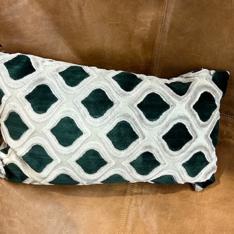 Caldeira Velvet Geometric Pillow
Gray and Green
Size: 18x10H