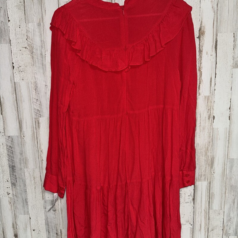 L Red Ruffled Dress, Red, Size: Ladies L