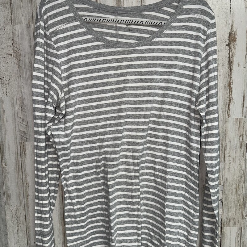 XL Grey Stripe Longsleeve, Grey, Size: Ladies XL