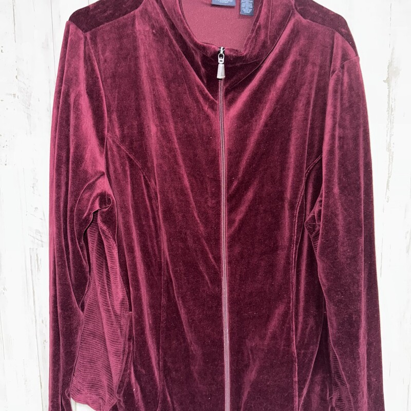 1X Red Velvet Zip Jacket