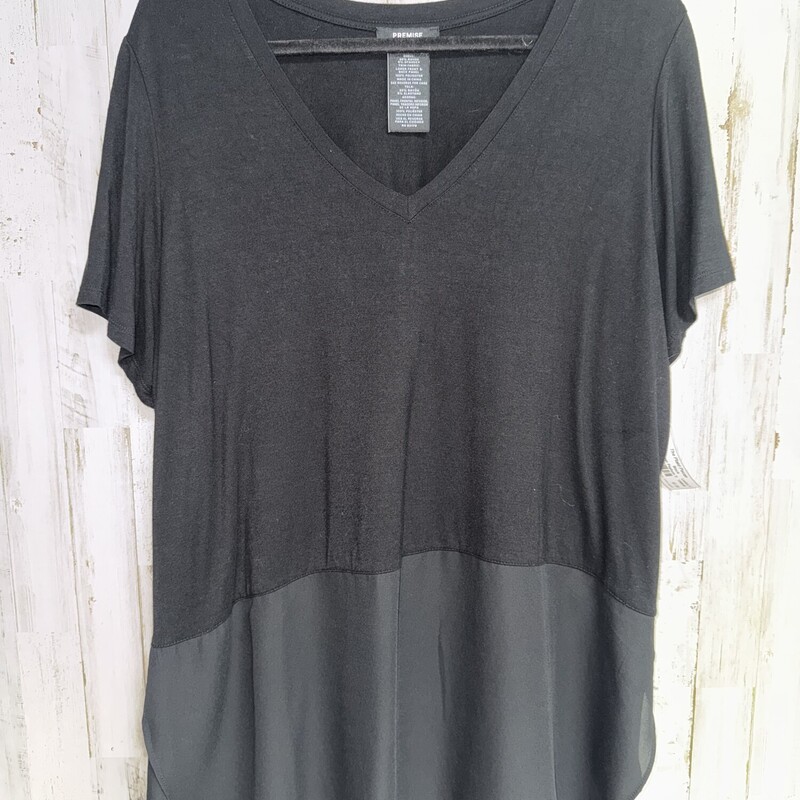 XL Black Sheer Peplum Top