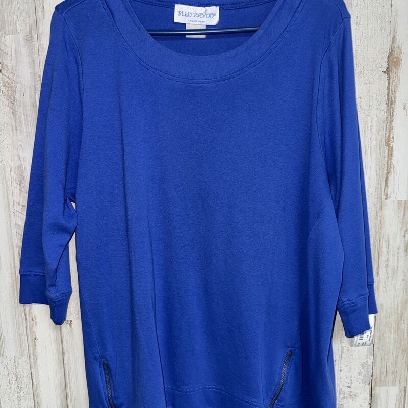 XL Blue Zip Top