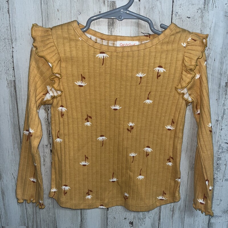 3T Yellow Flower Top, Yellow, Size: Girl 3T