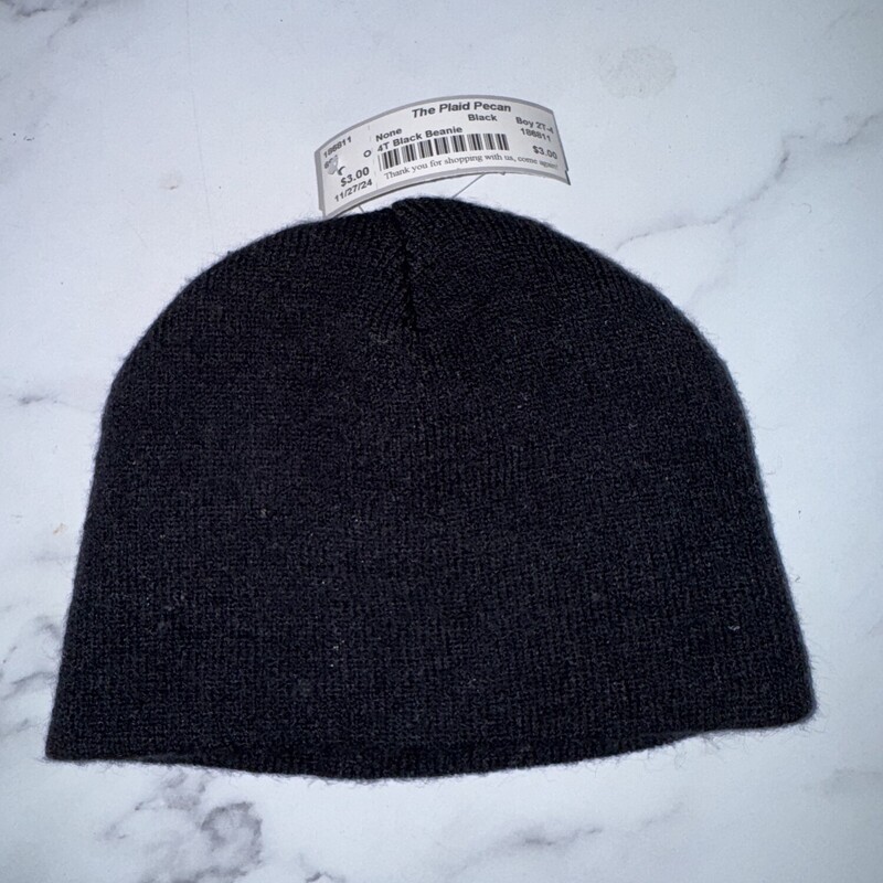 4T Black Beanie, Black, Size: Boy 2T-4T