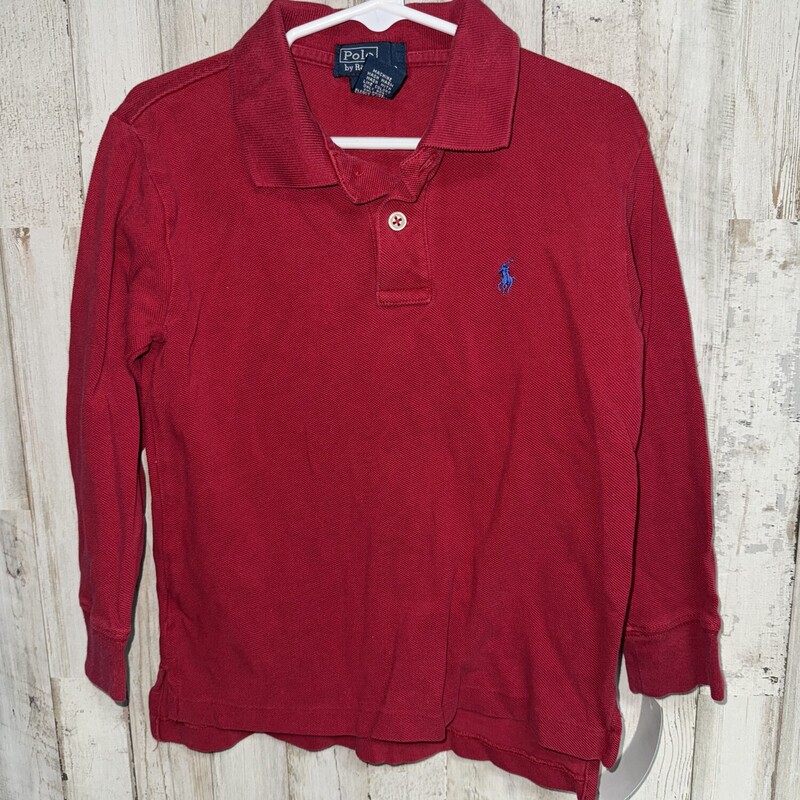 5T Maroon Polo Long Sleev, Maroon, Size: Boy 5-8