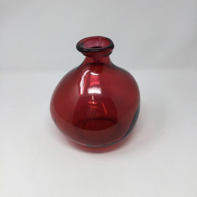 Glass Vase, Red, Size: 8in