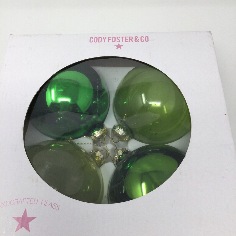 Box Set 4 Xmas Balls, Green