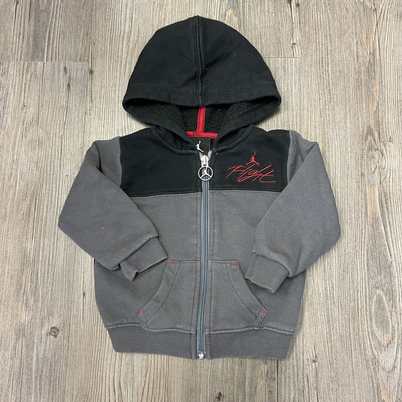 Jordan Zip Hoodie, Grey, Size: 6-9M