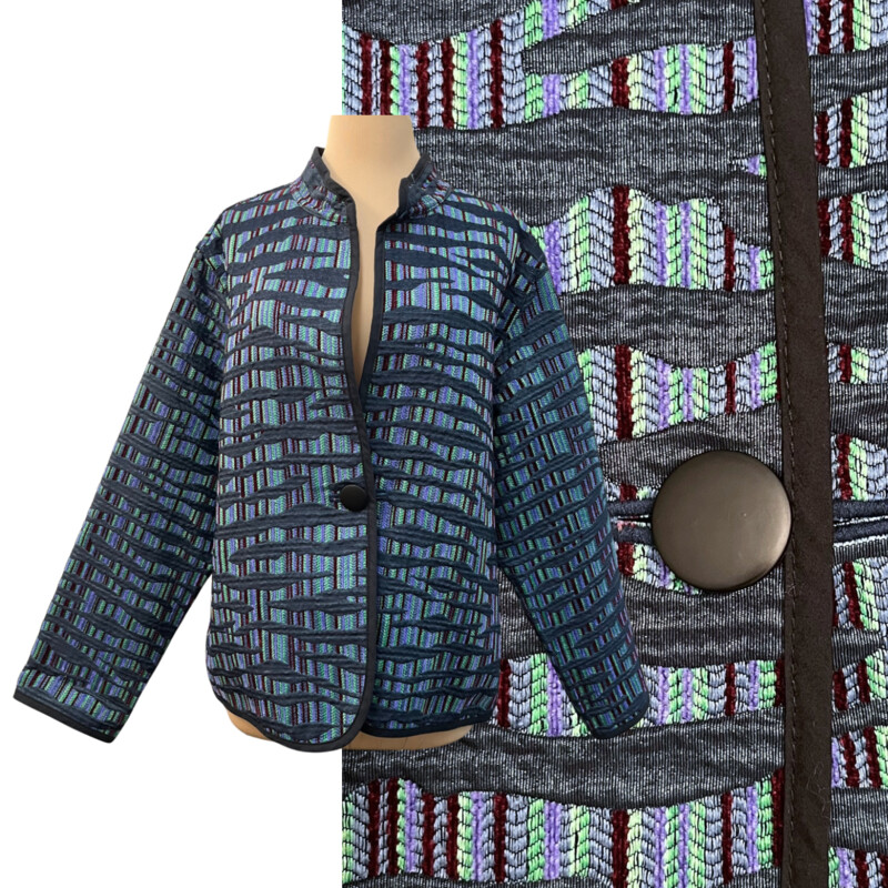 Trimdin Chenille Jacket<br />
Reversible<br />
Colors:  Teal, Purple, Burgandy, and Green<br />
Size: XL