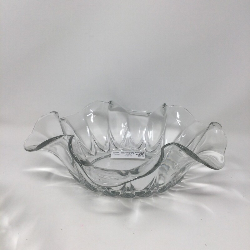 Glass Flower Shaped Bowl,
Clear,
Size: 11.5 X 4 In