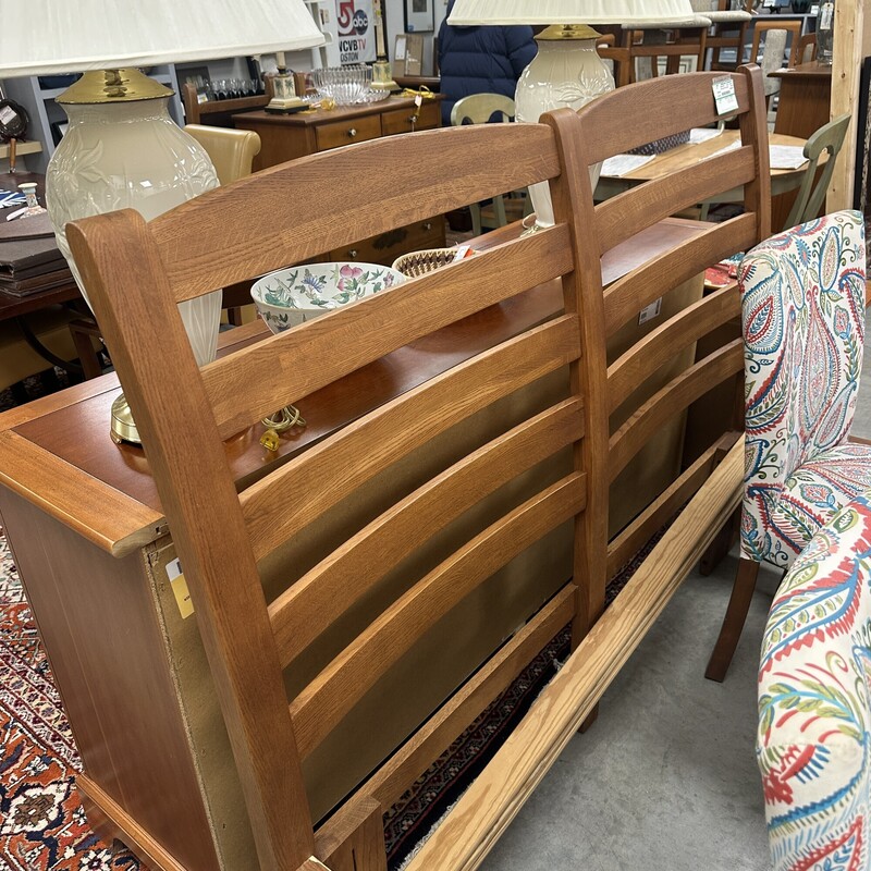 Keller Queen Size Bed Frame - excellent quality! Heavy. Includes headboard, footboard, side rails and slats. No mattress or box spring is included.