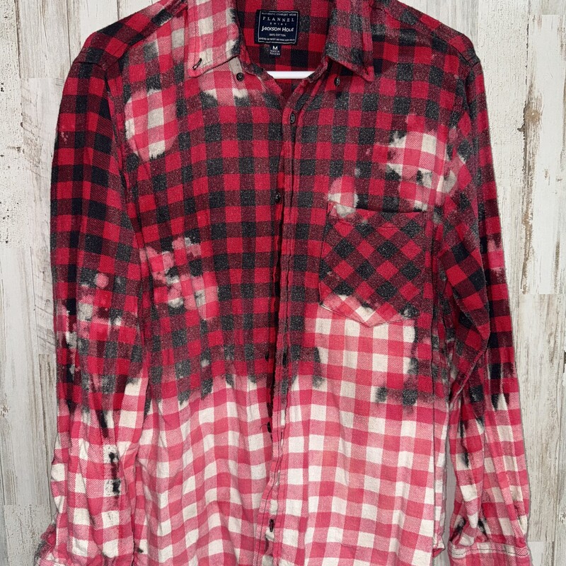 M Red Plaid Bleached Flan