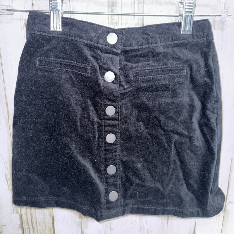 6/7 Black Velvet Button S, Black, Size: Girl 6/6x