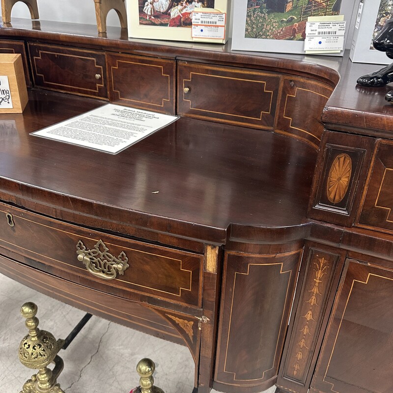 Gorgeous Antique British Sideboard, Carribean Dark Mahogany. A magnificent statement piece!
Size: 78x28x44.5