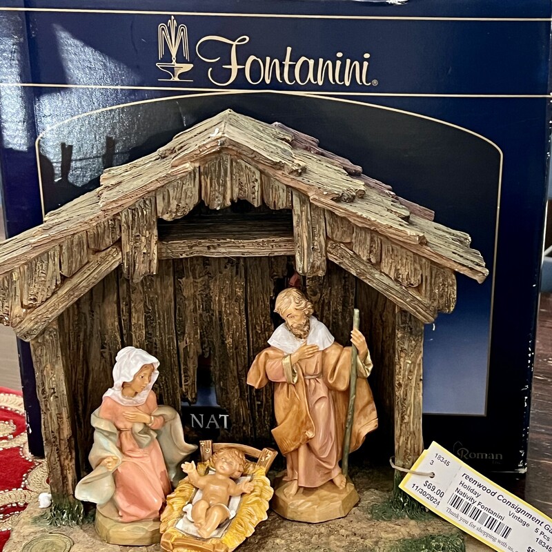 Nativity Fontanini, Vintage, Size: 5 Pcs