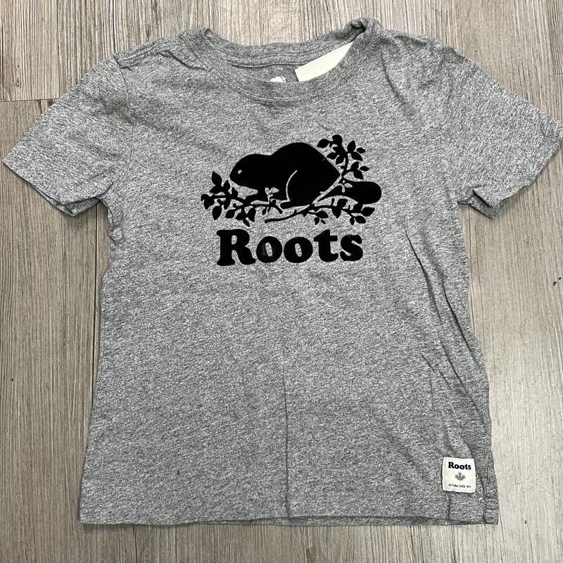 Roots Tee, Grey, Size: 5-6Y