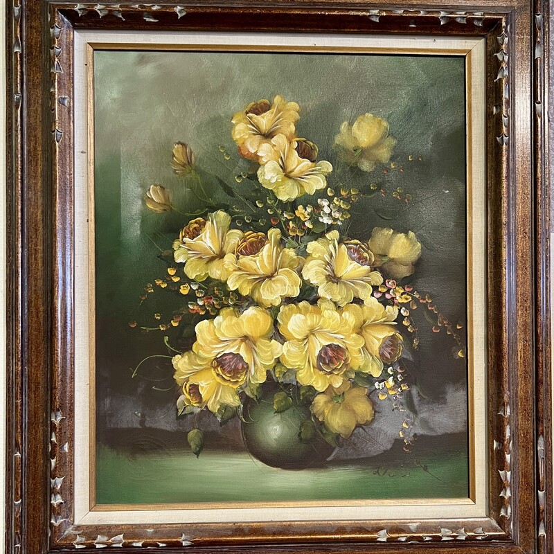 Painting Yellow Flowers, Oil,
 Size: 28x32