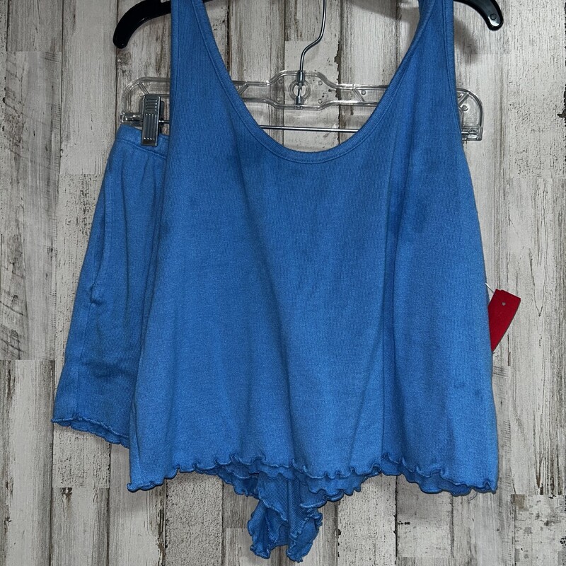 M 2pc Blue Knit Lounge Se