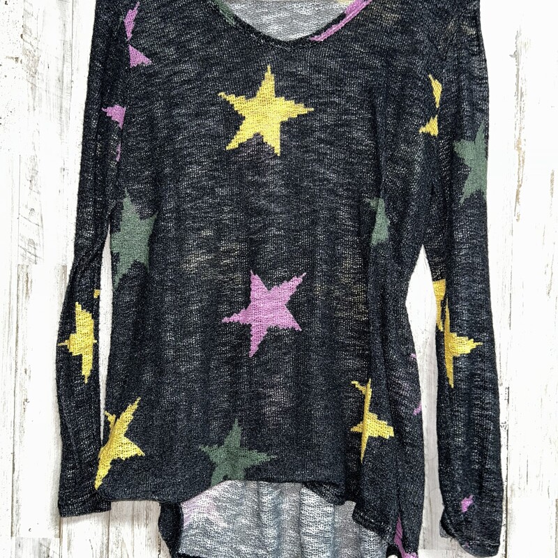 M Grey Star Knit Top