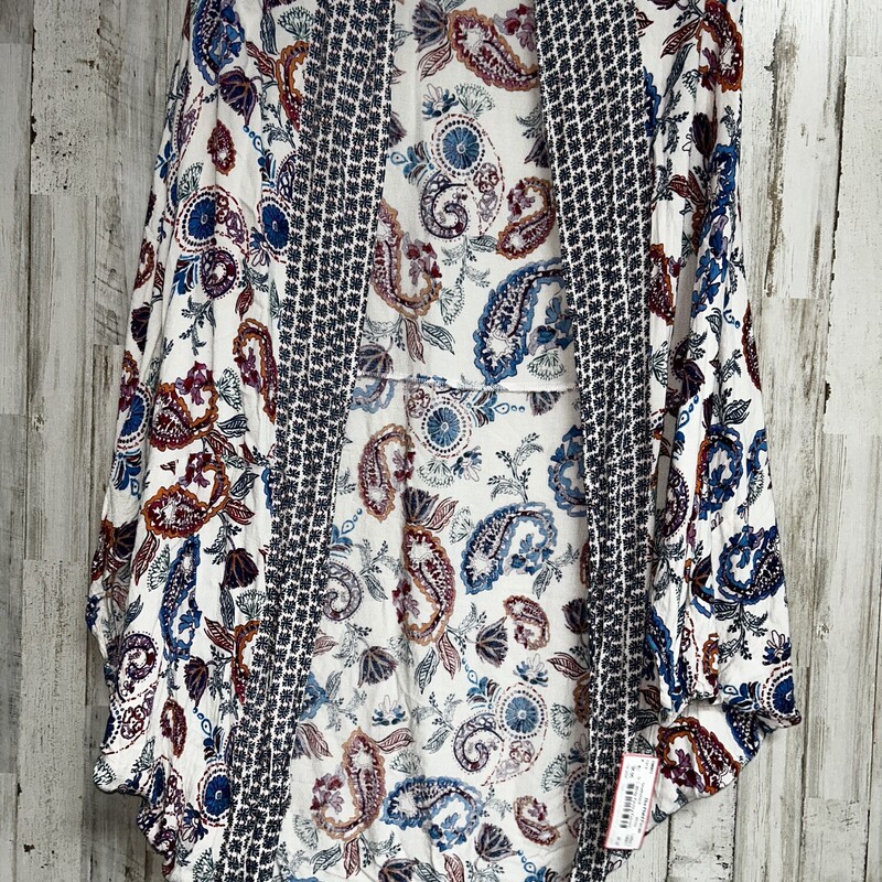 L White Paisley Kimono