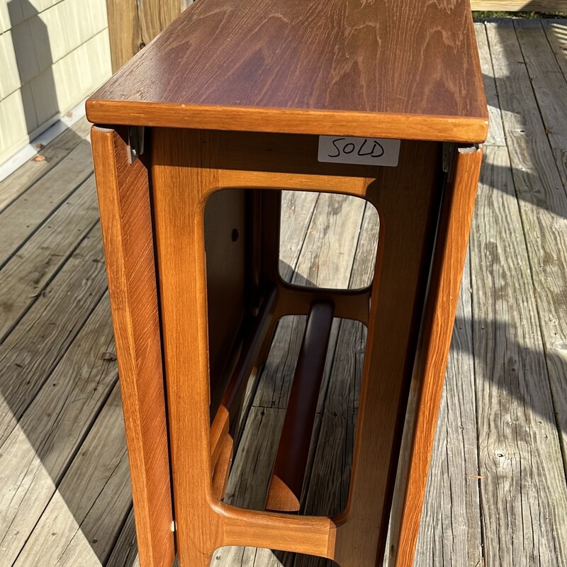 Norwegian Drop Leaf  Table
Size: 64x35x29
This wonderful dropleaf table was designed by Bendt Winge for Klepps Mobelfabrik in Norway in the 1950s/60s.  It opens to 64 inches but when closed, it only takes up 13.5 inches.  There are two gatelegs per side for stability.  It is made from Jacaranda, also know as Brazilian rosewood. It is in very good condition but there are a few areas of wear on the top.   The perfect dining table for any home.