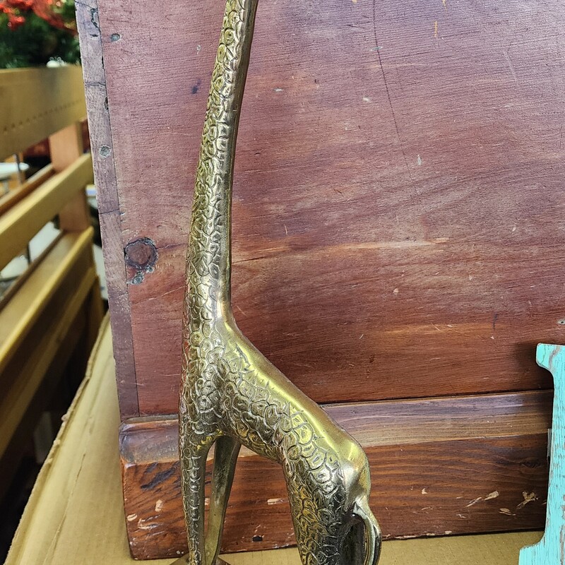 Mid Century Giraffe, Brass, Size: 19.5 In tall