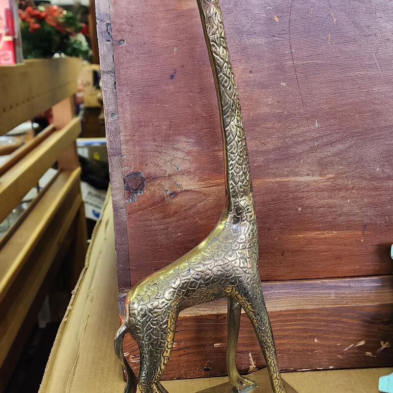 Mid Century Giraffe, Brass, Size: 19.5 In tall