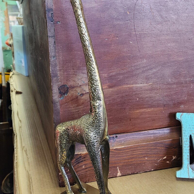 Mid Century Giraffe, Brass, Size: 19.5 In tall