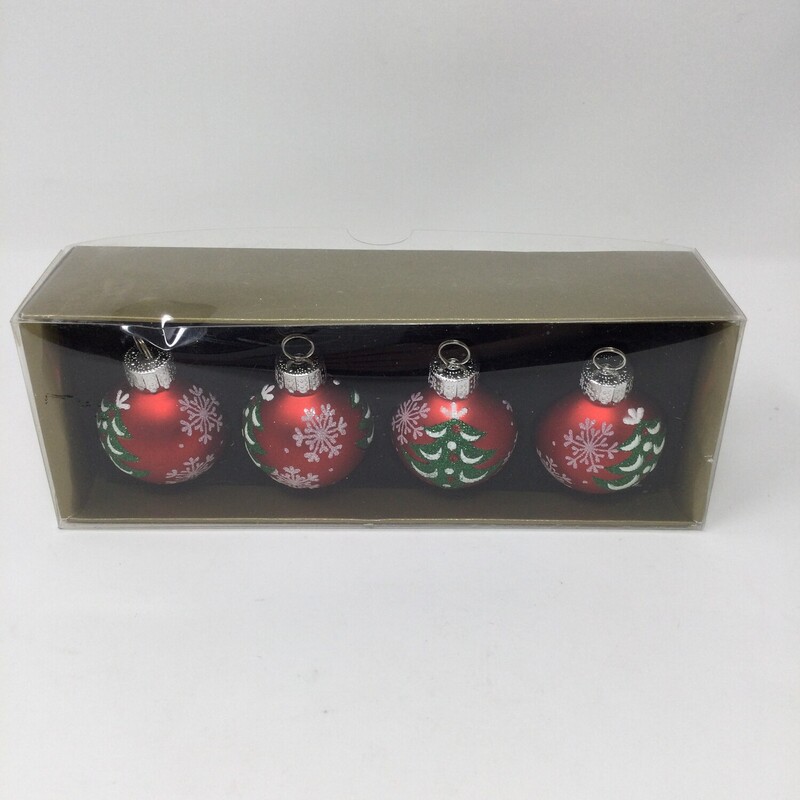 Christmas Ornament Place,
Red,
Size: Set Of 4