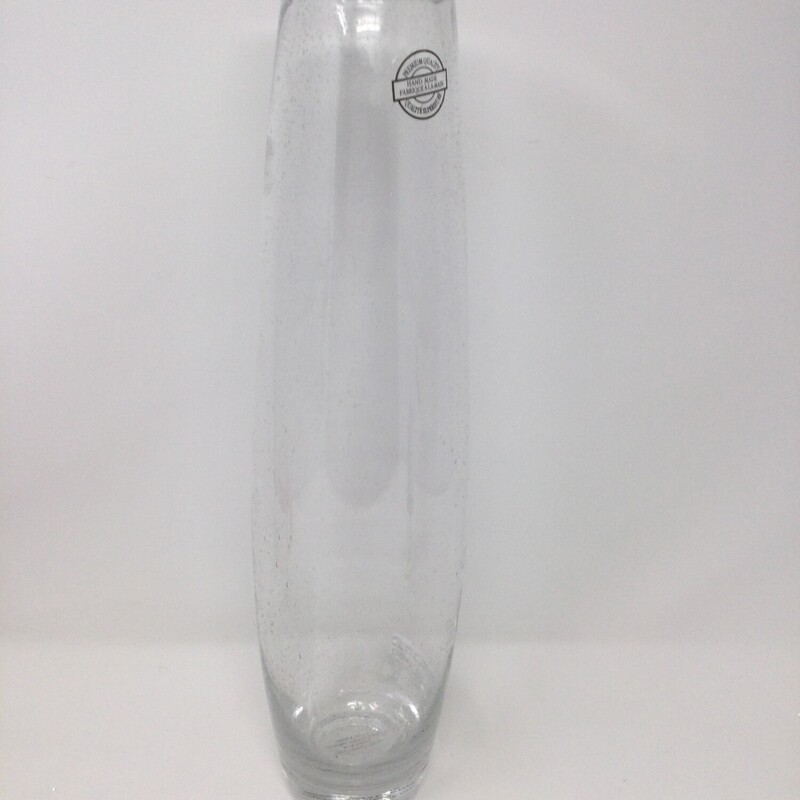 Glass Bubble Vase,
Clear,
Size: 16 X 4 In