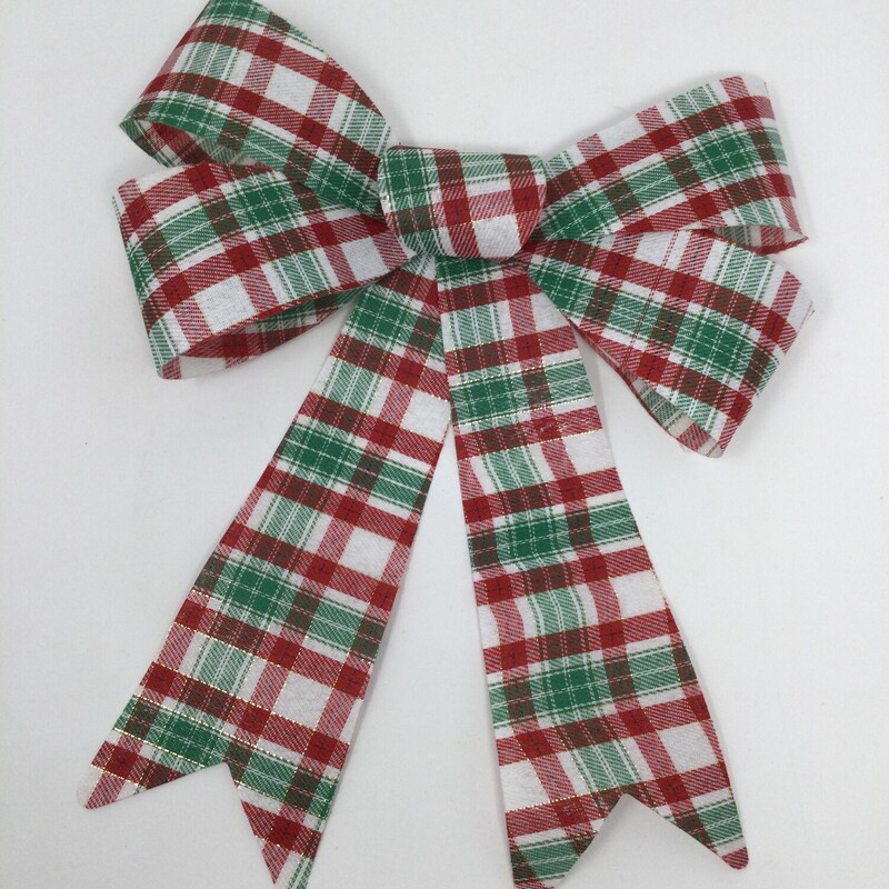 Small Plaid Bow,
Red/Green/White