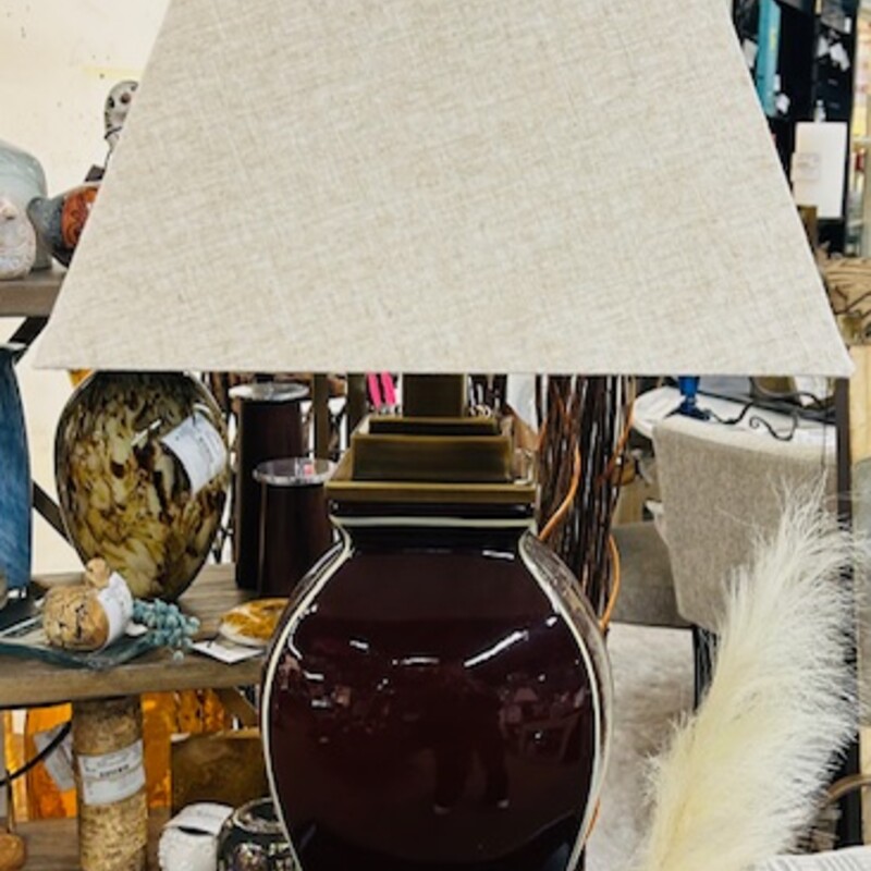 Uttermost Rory Table Lamp
Maroon Tan Gold Size: 15 x 33H
Retails: $292+
Matching lamp sold separately