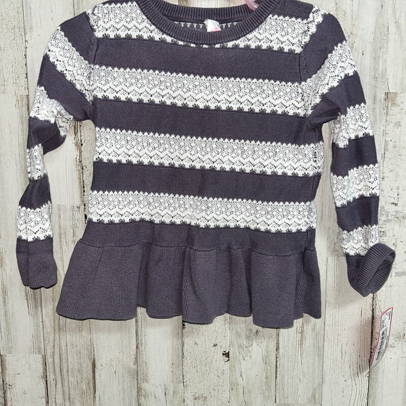 3T Grey Knit Lace Sweater