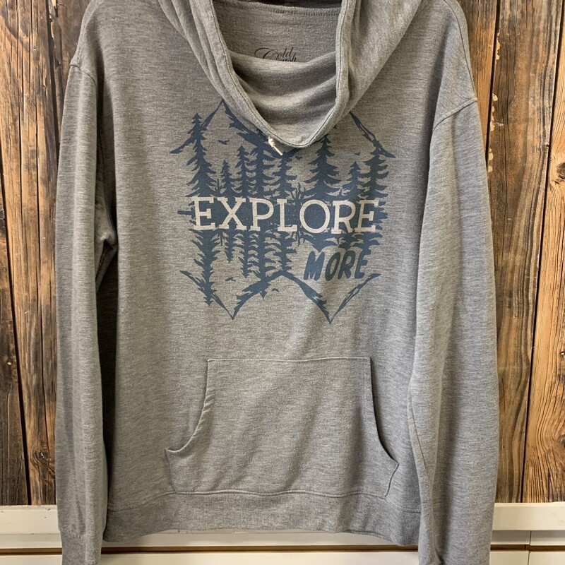 Gray Explore More Hoodie, Size: L