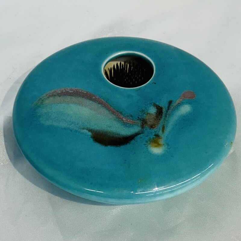 Ikebana Flower Frog
 Blue, Size: 6 Diameter