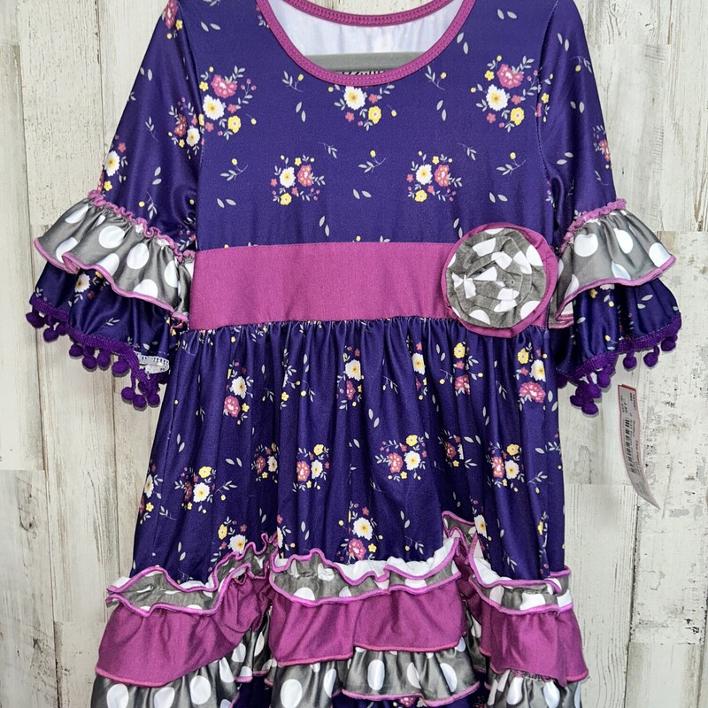 3/4T Purple Flroal Ruffle