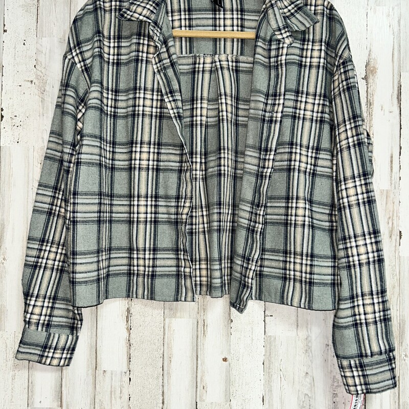 S Teal Plaid Flannel