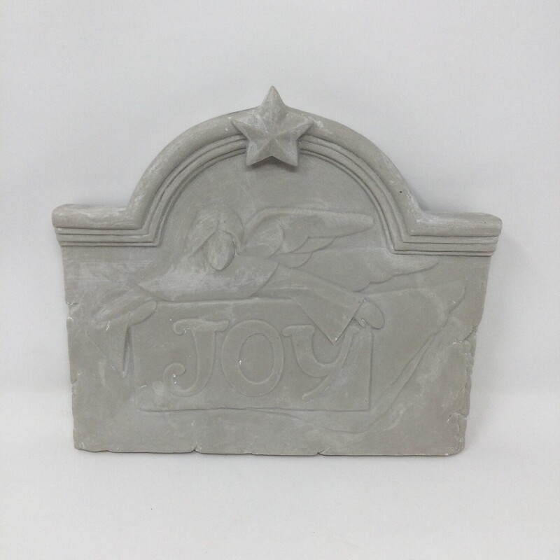 Joy Wall Plaque,
Grey,
Size: 10 X 9 In