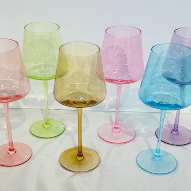 6 Physkoa Colored Wine Glasses
Multicolor
Size: 4x9H