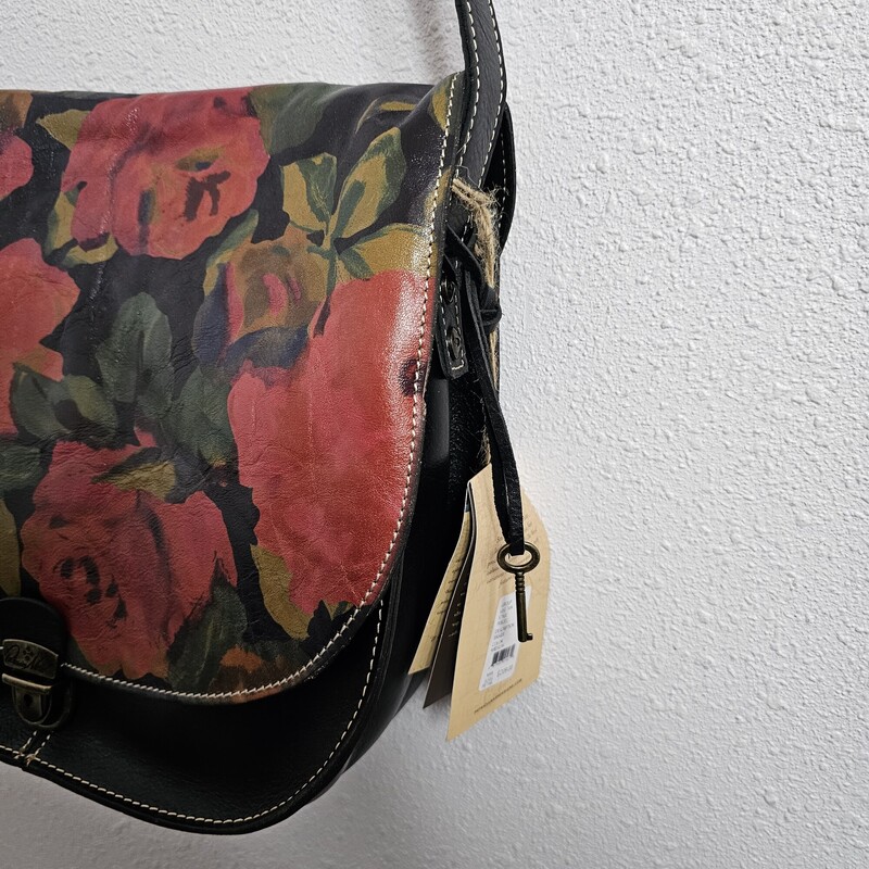 Patricia Nash Floral, Black, Size: Messenger