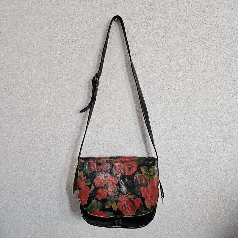 Patricia Nash Floral, Black, Size: Messenger