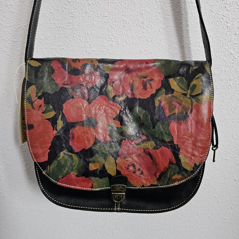 Patricia Nash Floral, Black, Size: Messenger